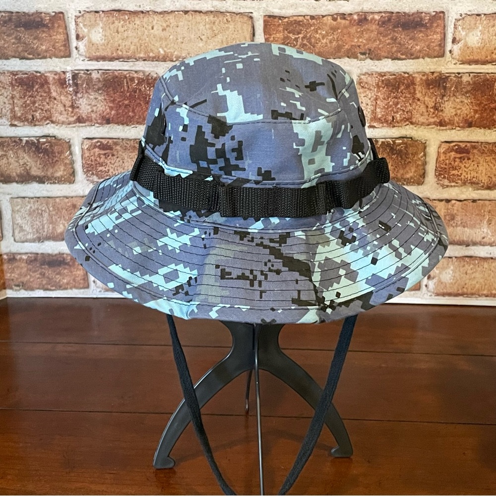 Military Issue Blue Camo Digital Bucket Hat Size 7